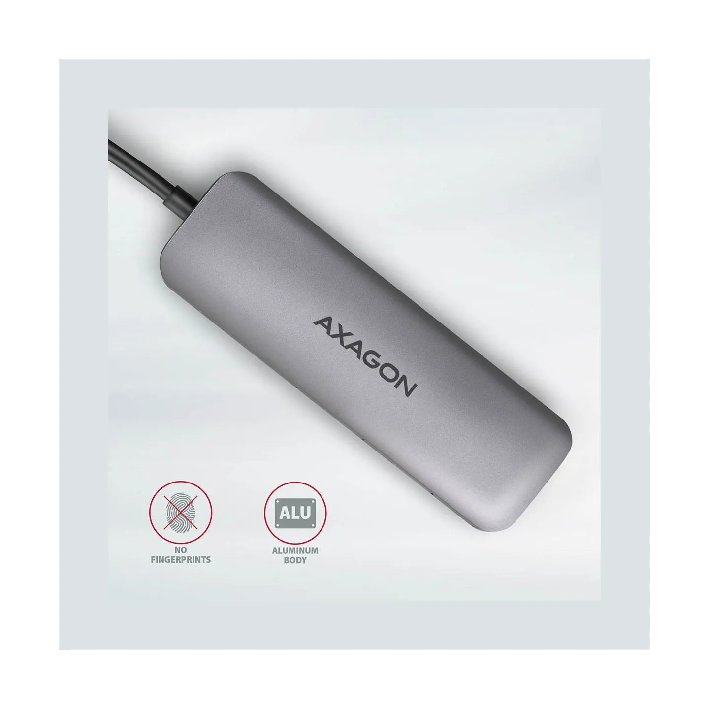 Axagon Multiport USB 3.2 Gen 1 hub. HDMI, card reader and Power Delivery. 20 cm USB-C cable.