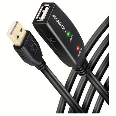 Axagon Active extension USB 2.0 A-M> A-F cable, 10 m long. Power supply option.
