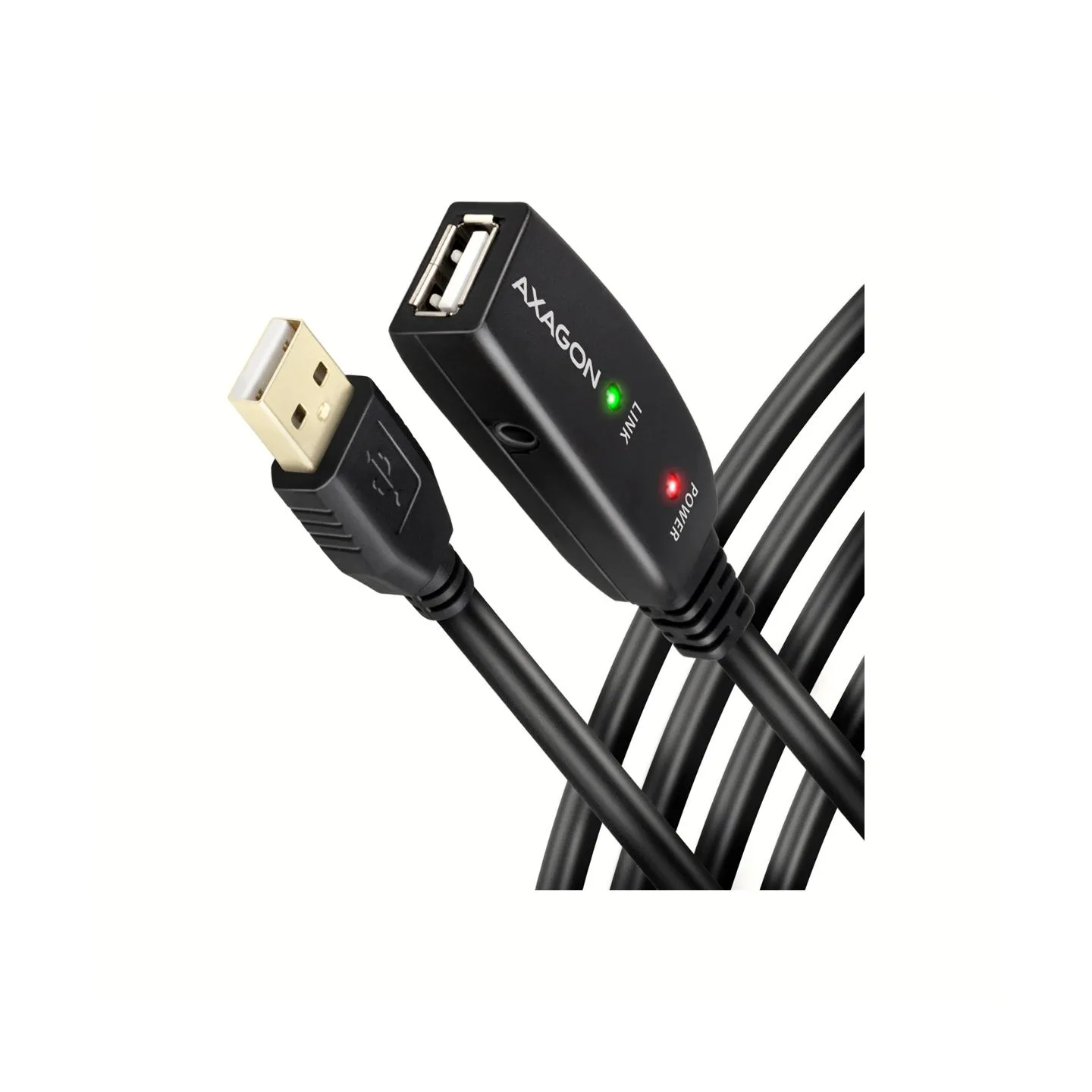 Axagon Active extension USB 2.0 A-M> A-F cable, 10 m long. Power supply option.