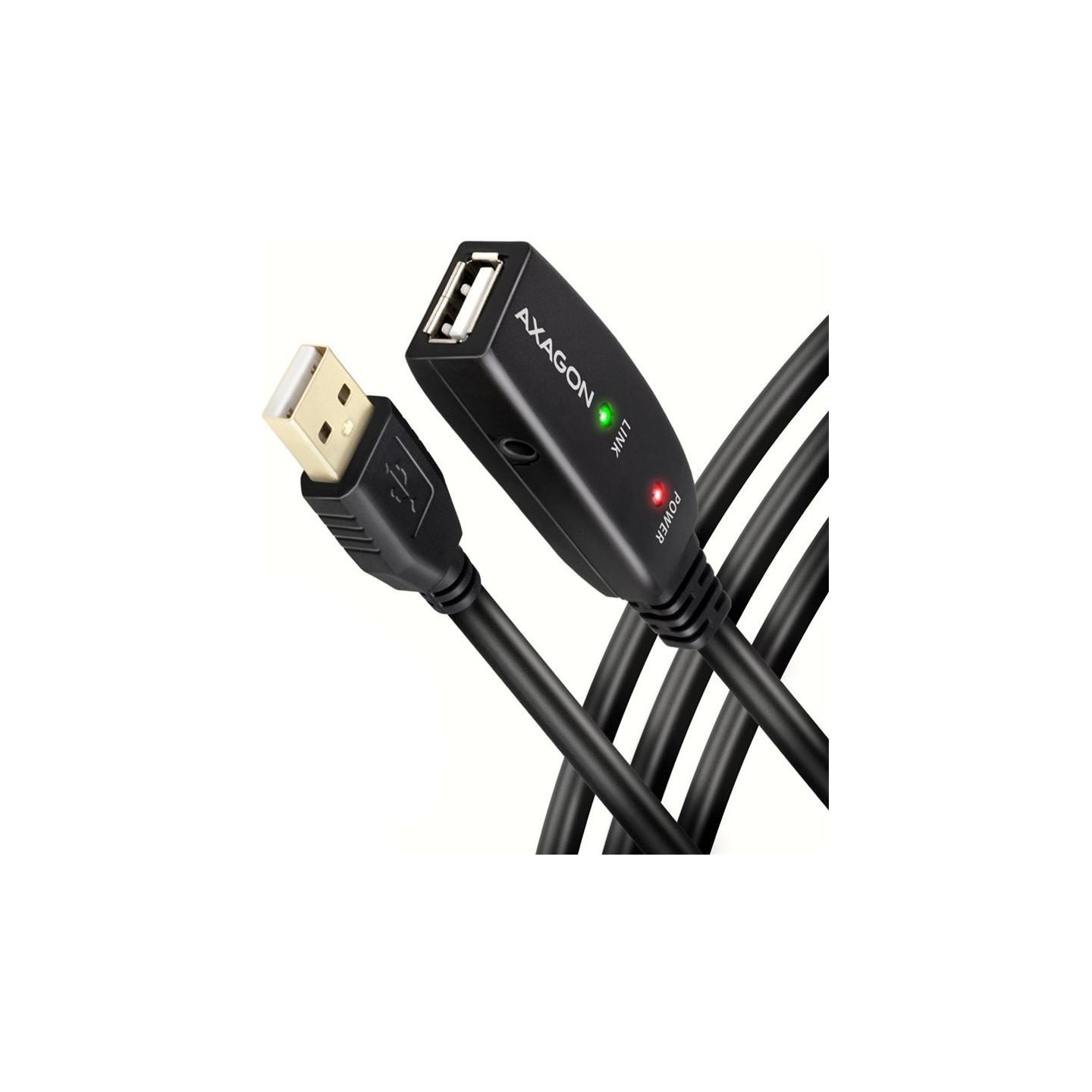 Axagon Active extension USB 2.0 A-M> A-F cable, 10 m long. Power supply option.