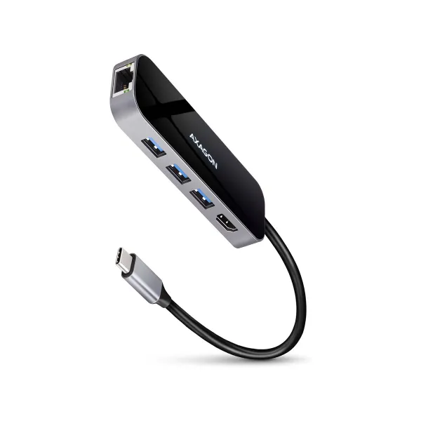 Axagon HMC-6GL 3x USB-A, HDMI, RJ-45, USB 3.2 Gen 1 hub, PD 100W, 20cm USB-C cable