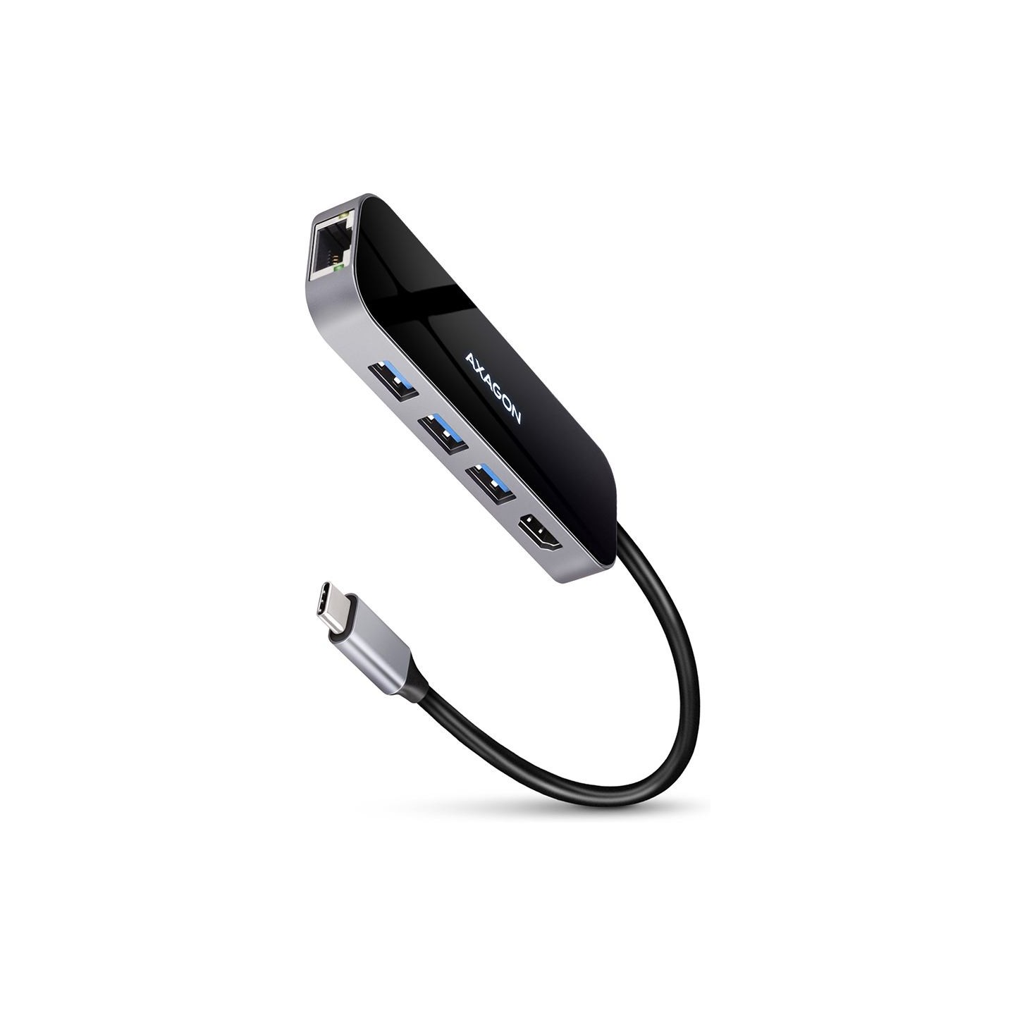 Axagon HMC-6GL 3x USB-A, HDMI, RJ-45, USB 3.2 Gen 1 hub, PD 100W, 20cm USB-C cable