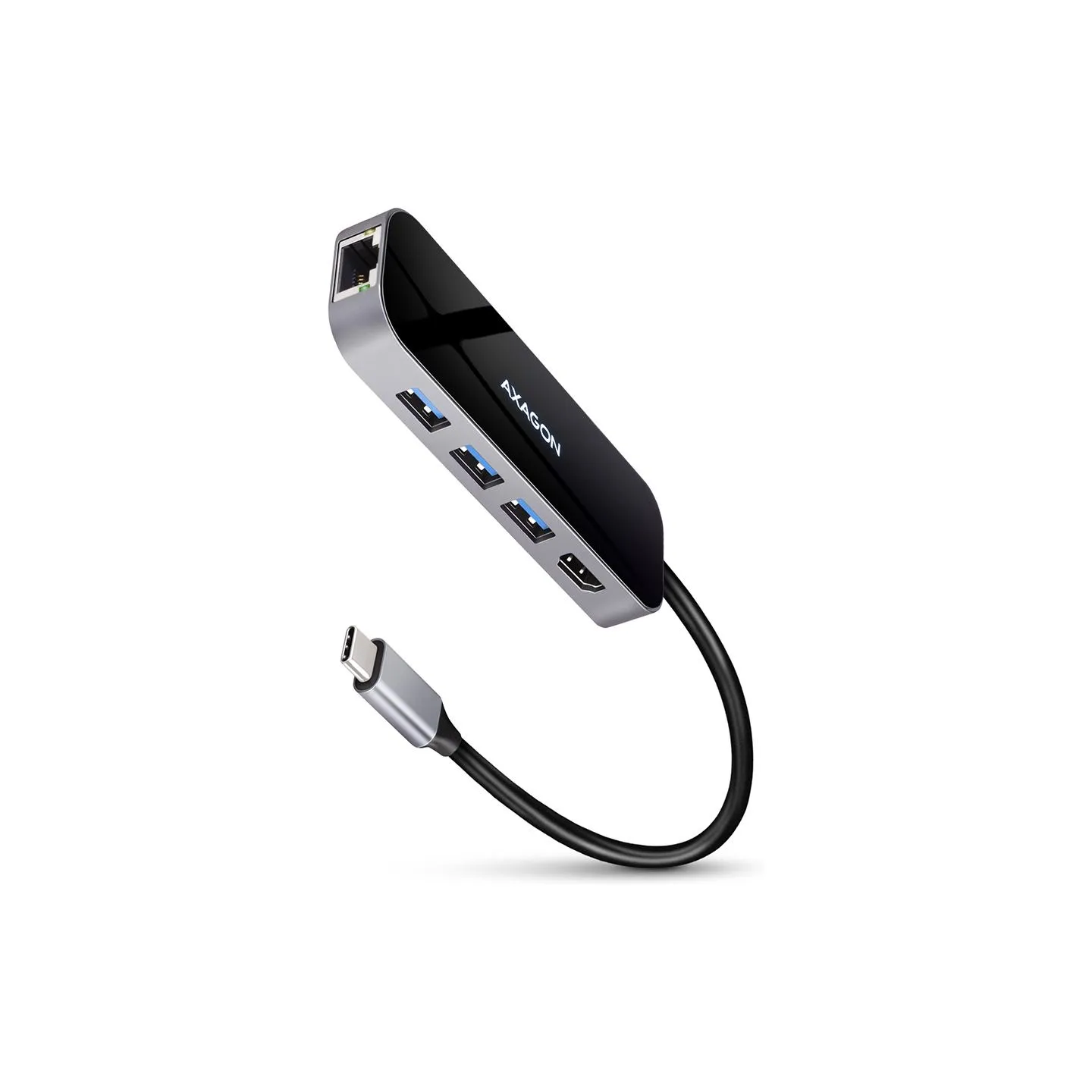 Axagon HMC-6GL 3x USB-A, HDMI, RJ-45, USB 3.2 Gen 1 hub, PD 100W, 20cm USB-C cable