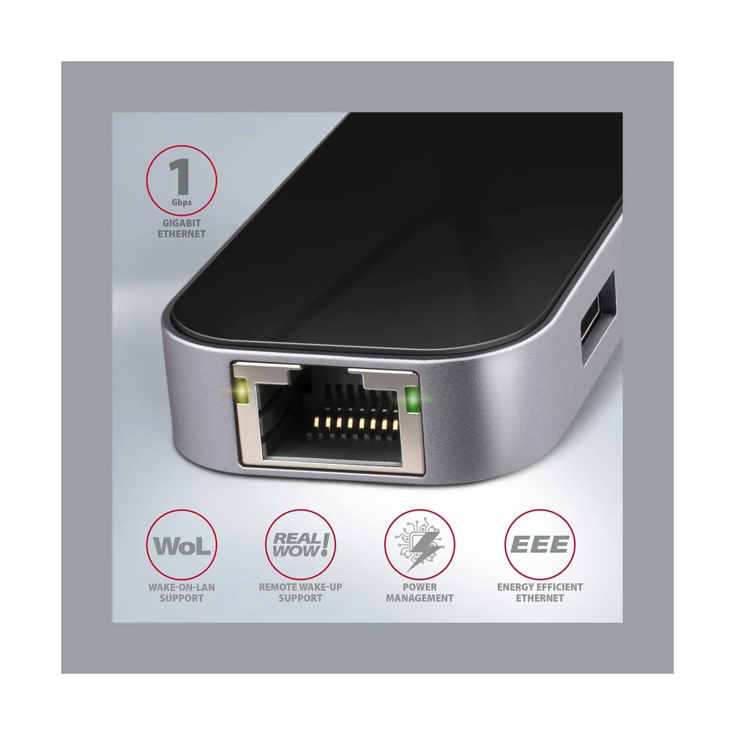 Axagon HMC-6GL 3x USB-A, HDMI, RJ-45, USB 3.2 Gen 1 hub, PD 100W, 20cm USB-C cable
