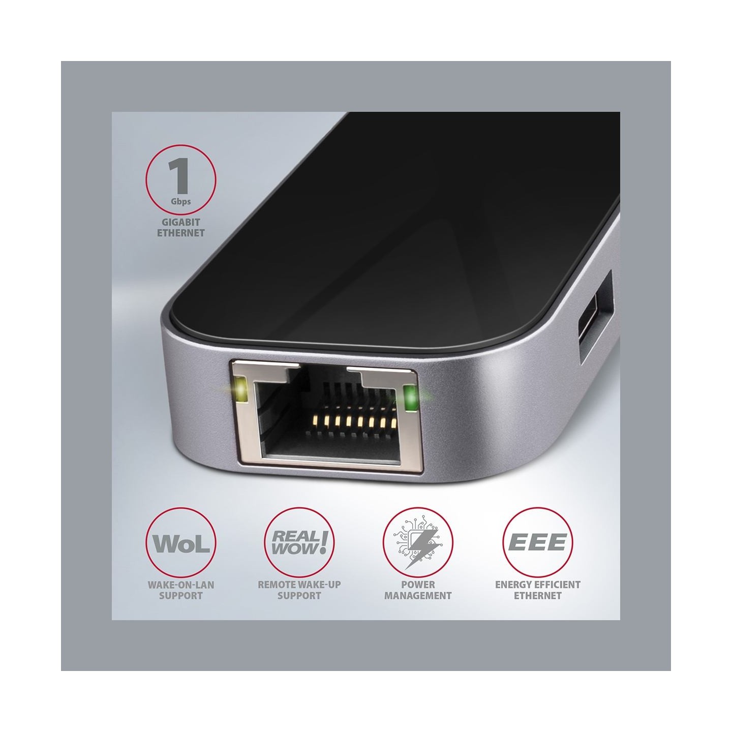 Axagon Multiport USB 3.2 Gen 1 hub. HDMI, Gigabit LAN and Power Delivery. 20 cm USB-C cable.