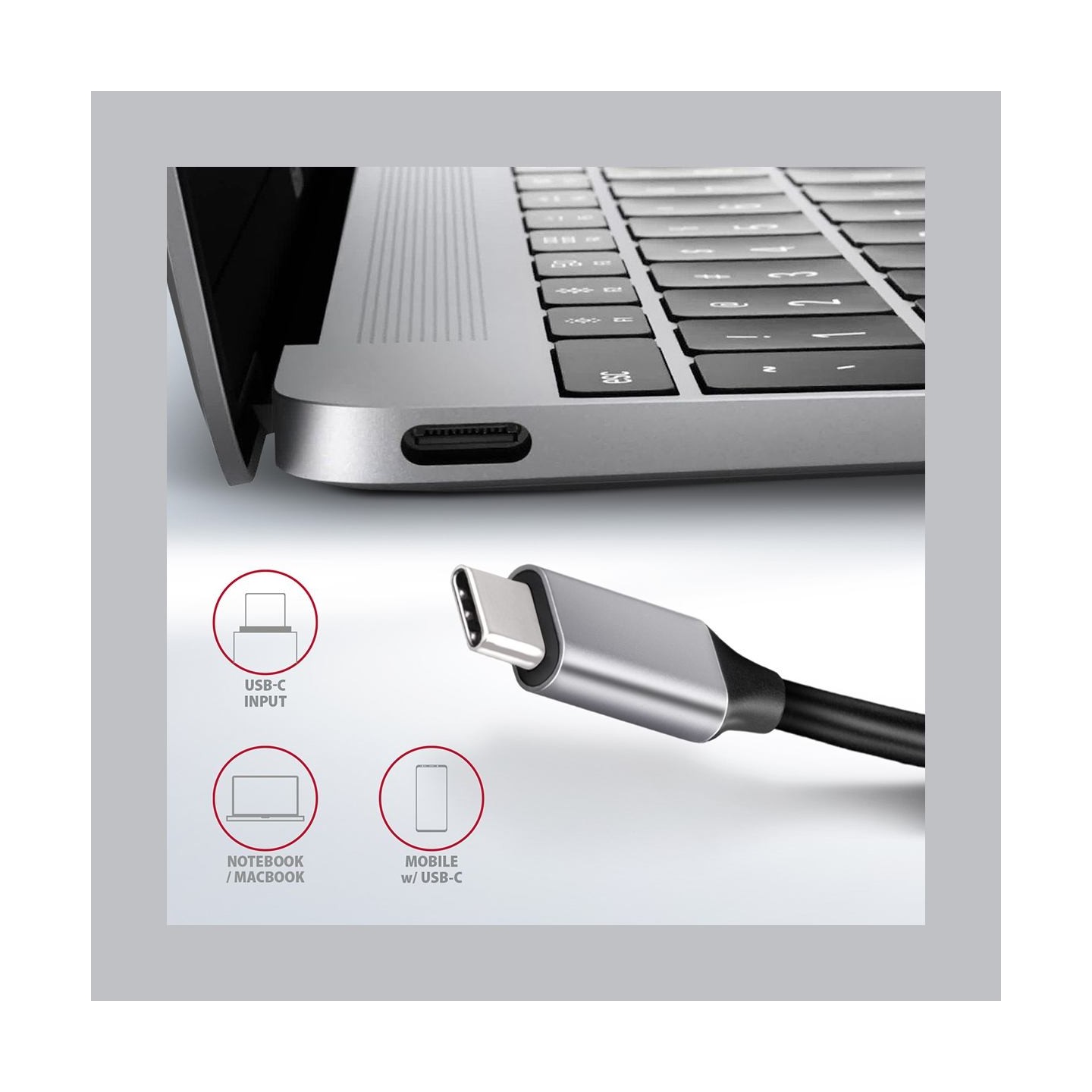 Axagon HMC-6GL 3x USB-A, HDMI, RJ-45, USB 3.2 Gen 1 hub, PD 100W, 20cm USB-C cable