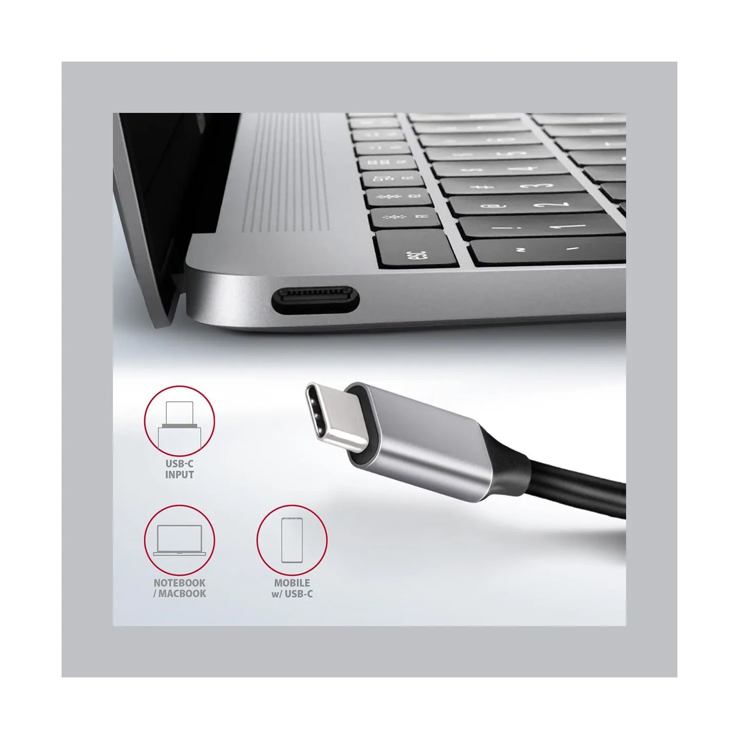 Axagon Multiport USB 3.2 Gen 1 hub. HDMI, Gigabit LAN and Power Delivery. 20 cm USB-C cable.