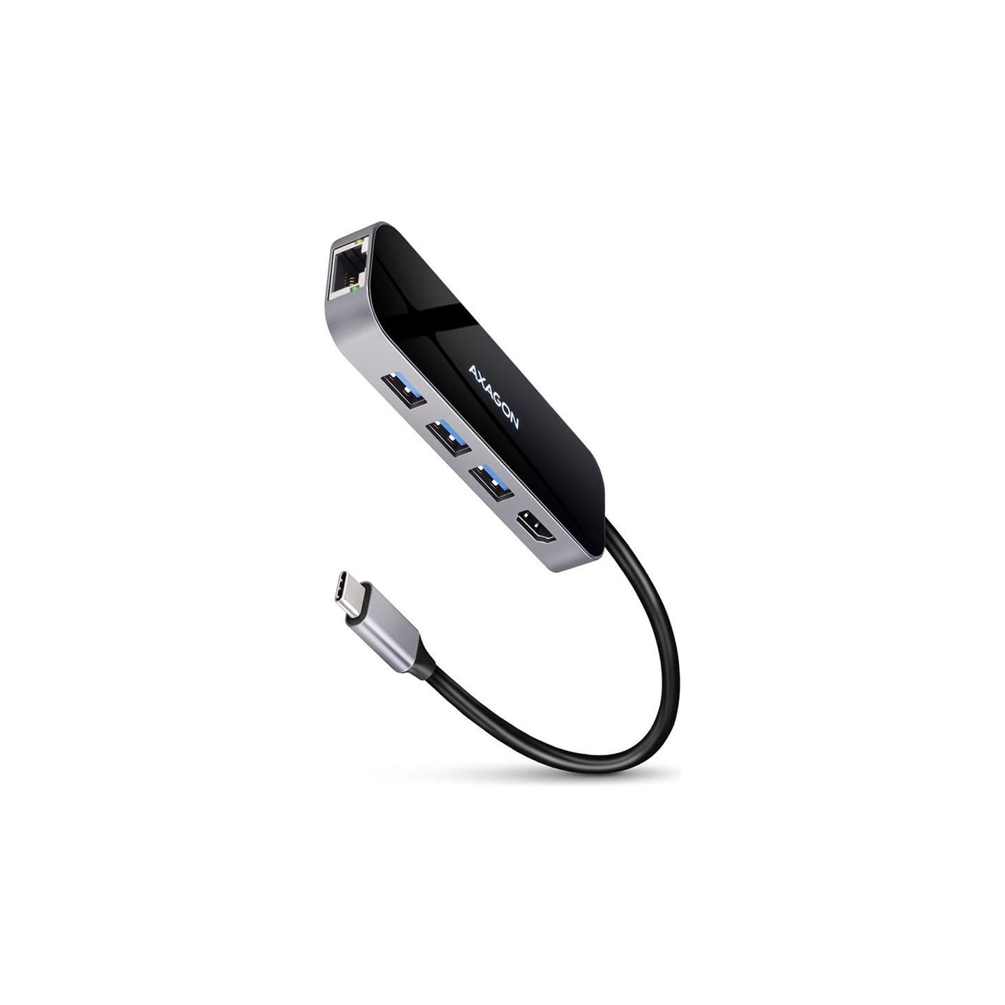 Axagon HMC-6GL 3x USB-A, HDMI, RJ-45, USB 3.2 Gen 1 hub, PD 100W, 20cm USB-C cable