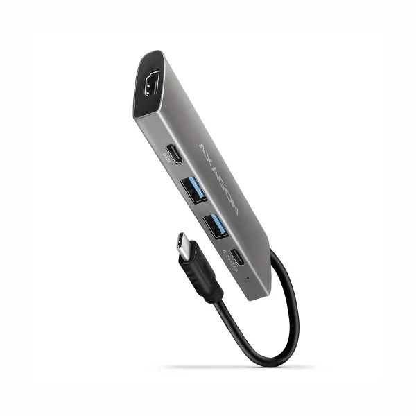 Axagon HMC-5G2 2x USB-A + 2x USB-C + HDMI, USB-C 3.2 Gen 2 10Gbps hub, PD 60W, 13cm USB-C cable
