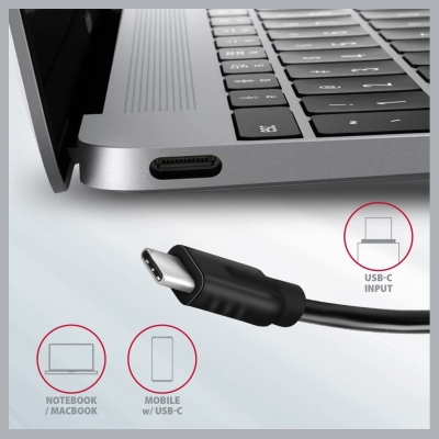 Axagon Hub HMC-5G2 2x USB-A + 2x USB-C + HDMI, USB-C 3.2 Gen 2 10Gbps, PD 60W, 13cm USB-C cable