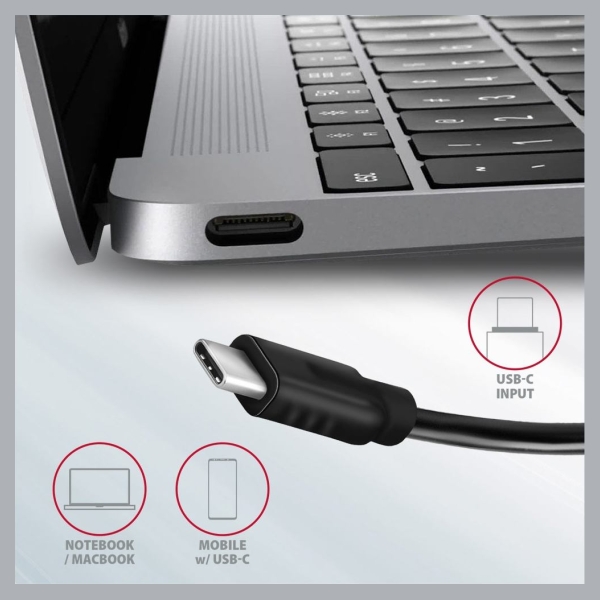 Axagon Hub HMC-5G2 2x USB-A + 2x USB-C + HDMI, USB-C 3.2 Gen 2 10Gbps, PD 60W, 13cm USB-C cable