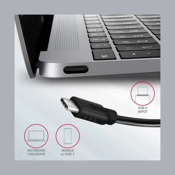 Axagon Hub HMC-5G2 2x USB-A + 2x USB-C + HDMI, USB-C 3.2 Gen 2 10Gbps, PD 60W, 13cm USB-C cable