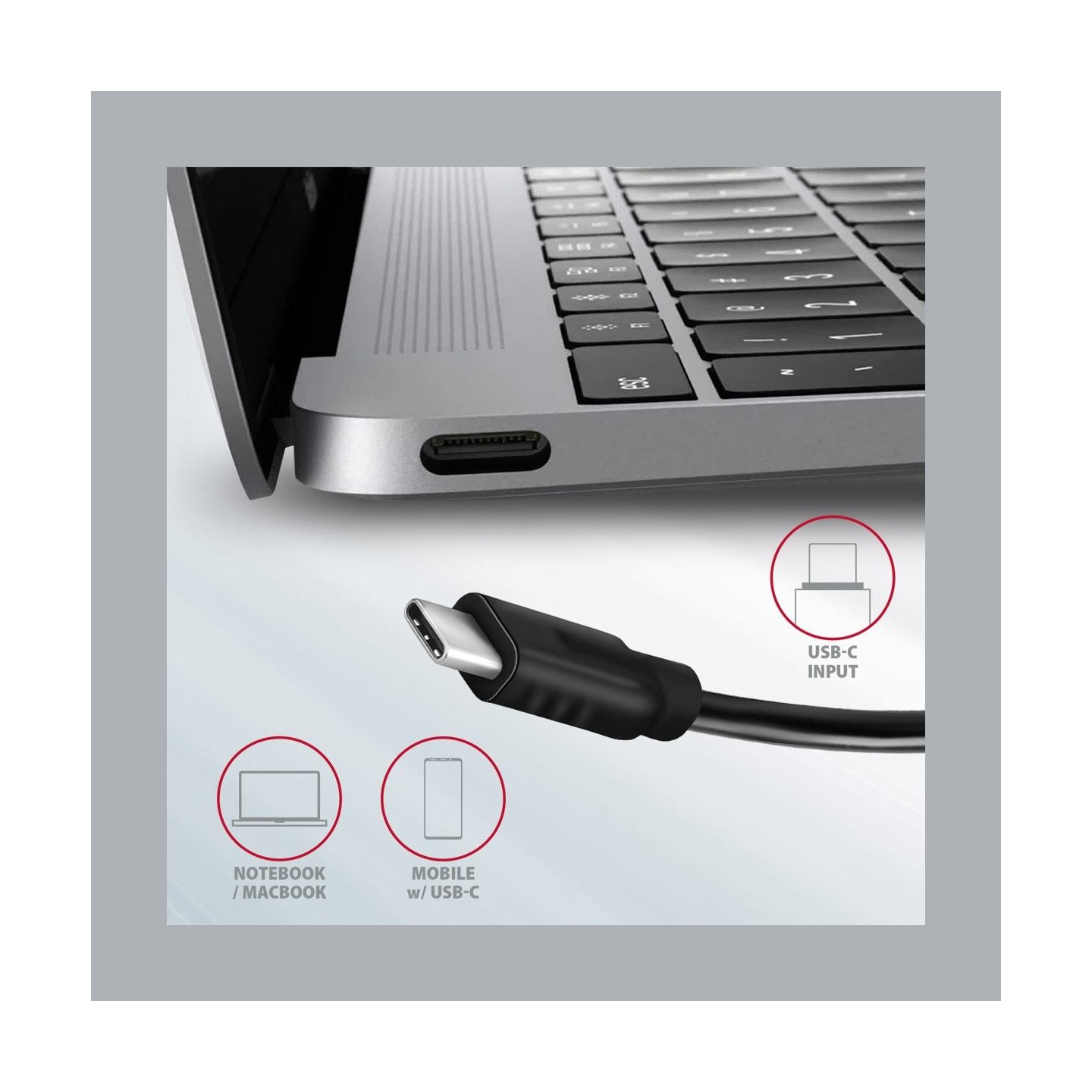 Axagon Hub HMC-5G2 2x USB-A + 2x USB-C + HDMI, USB-C 3.2 Gen 2 10Gbps, PD 60W, 13cm USB-C cable