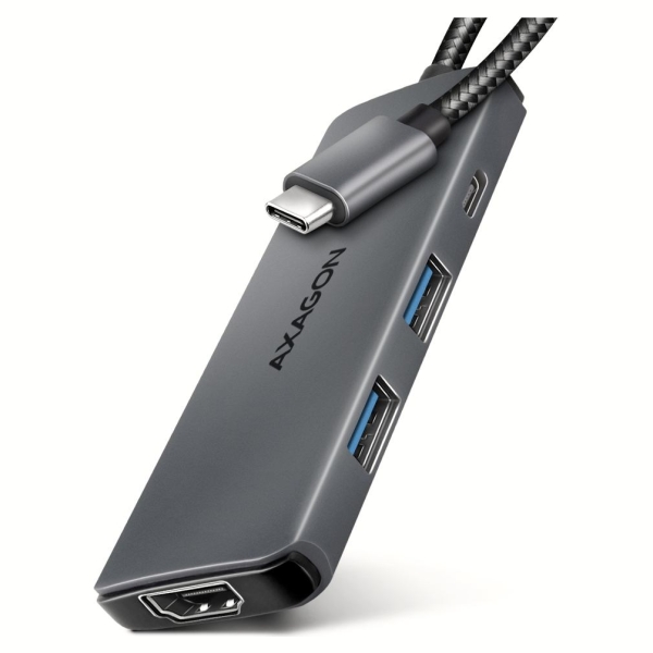 Axagon HMC-5H8K USB 5Gbps hub, 2x USB-A, USB-C, HDMI 8k/30Hz, PD 100W,