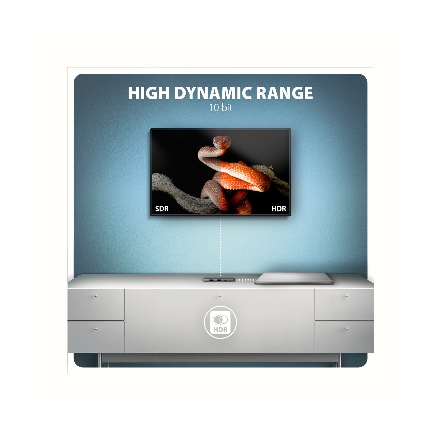 Axagon HMC-5H8K USB 5Gbps hub, 2x USB-A, USB-C, HDMI 8k/30Hz, PD 100W,