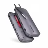 Axagon Multiport USB-C 10Gbps hub. NVMe/SATA M.2, HDMI and DisplayPort. Cable USB-C 50 cm.