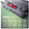 Axagon HMC-12GM2 USB hub 12in1 10Gbps HDMI DP LAN M.2