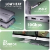 Axagon HMC-12GM2 USB hub 12in1 10Gbps HDMI DP LAN M.2