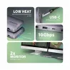 Axagon HMC-12GM2 USB hub 12in1 10Gbps HDMI DP LAN M.2