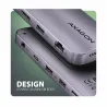 Axagon HMC-12GM2 USB hub 12in1 10Gbps HDMI DP LAN M.2