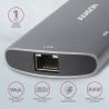 Axagon HMC-6M2 SUPERSPEED USB-C COMBO 6IN1 HUBMultiport USB 3.2 Gen 1 hub. SATA M.2, HDMI, Gigabit LAN and Power Delivery. Cable