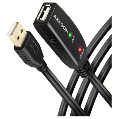 Axagon Active extension USB 2.0 A-M> A-F cable, 5 m long. Power supply option.