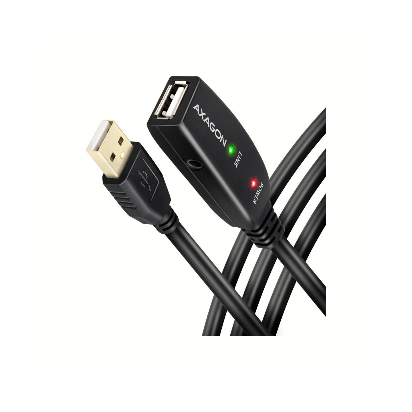 Axagon Active extension USB 2.0 A-M> A-F cable, 5 m long. Power supply option.