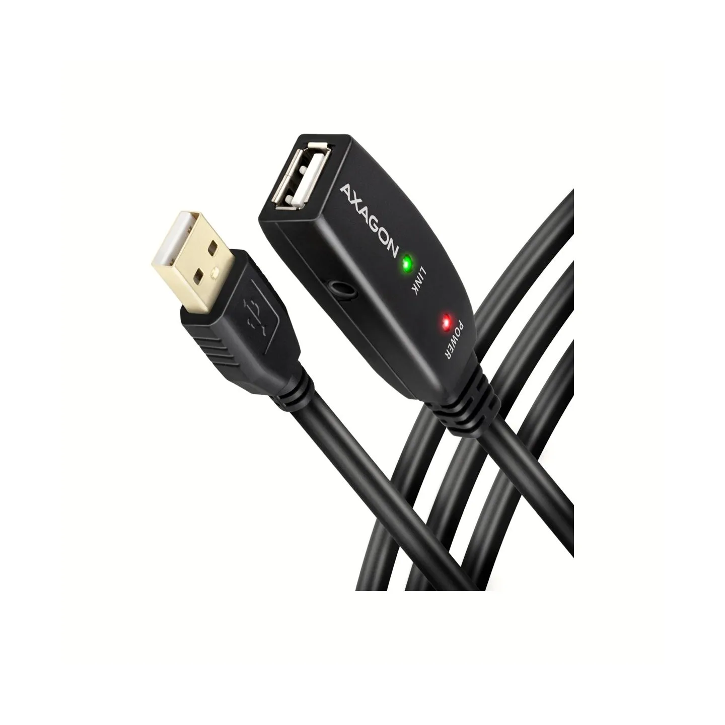 Axagon Active extension USB 2.0 A-M> A-F cable, 5 m long. Power supply option.