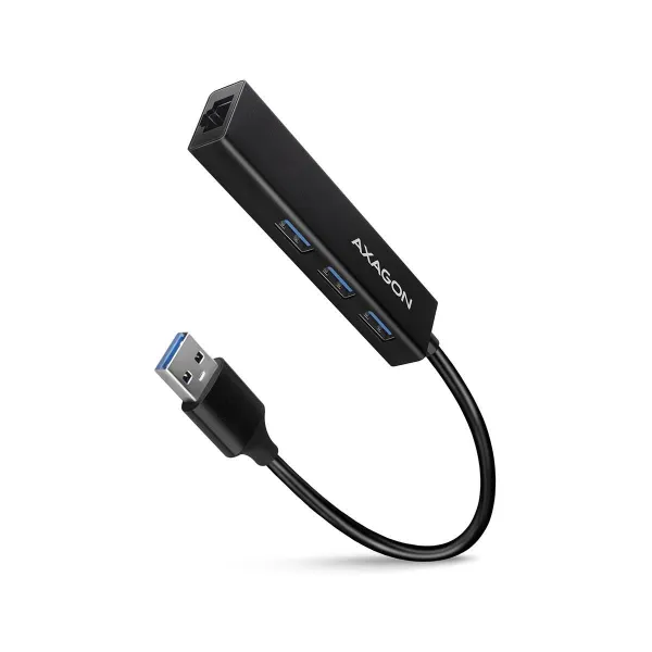 Axagon Hub HMA-GL3A 3x USB-A + GLAN, USB3.2 Gen 1, metal, 20cm USB-A cable