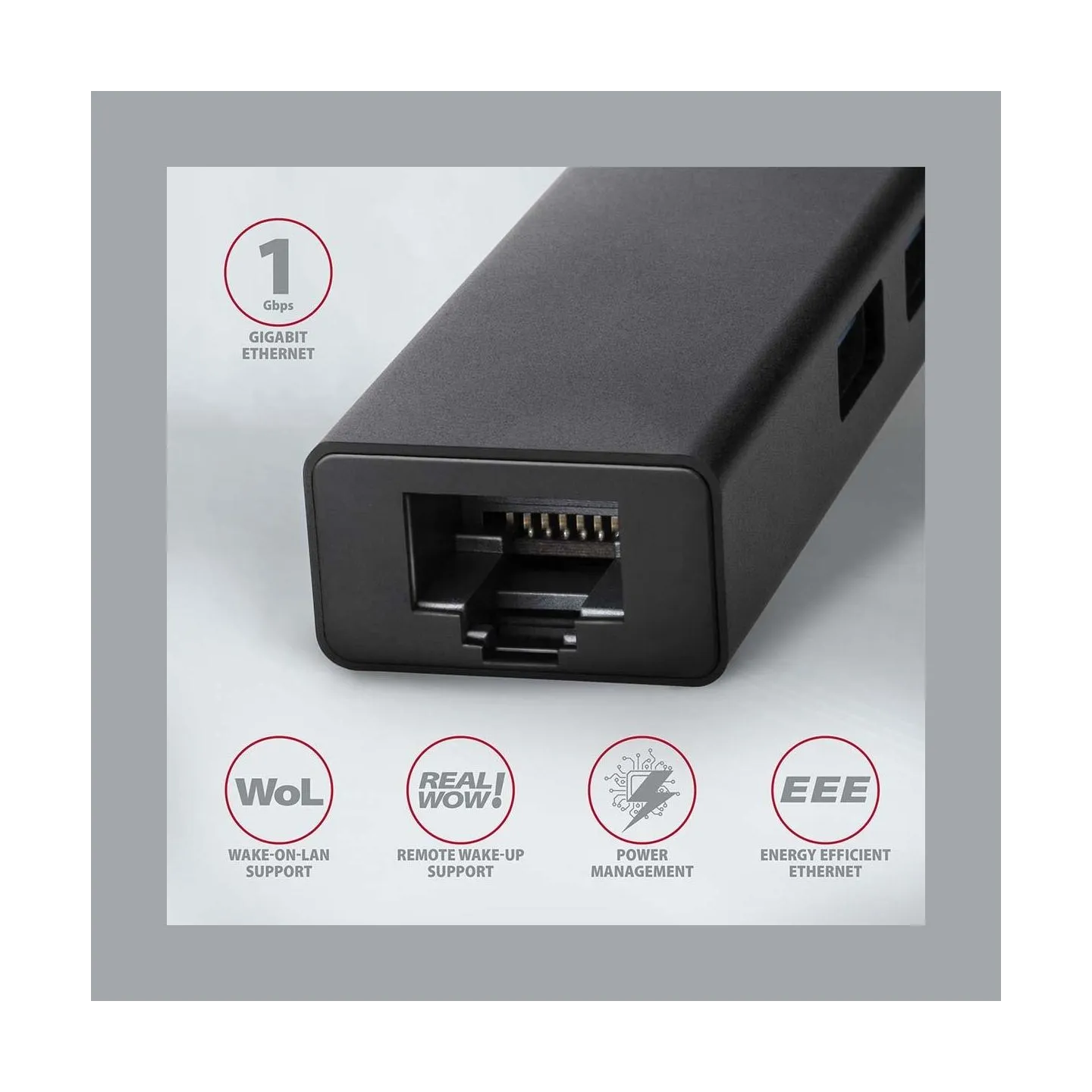 Axagon Hub HMA-GL3A 3x USB-A + GLAN, USB3.2 Gen 1, metal, 20cm USB-A cable