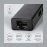 Axagon HMA-GL3A 3x USB-A + GLAN, USB3.2 Gen 1 hub, metal, 20cm USB-A cable