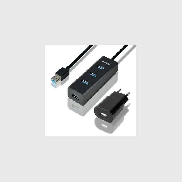 Axagon HUE-S2BP 4x USB3.0 Charging Hub 1.2m Cable, MicroUSB Charging, Incl. AC Adapter
