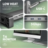 Axagon HMC-10HLS, USB 5Gbps hub, 4x USB-A, HDMI 4K/60Hz, RJ-45, SD/microSD, PD 100W, 25cm USB-C cable