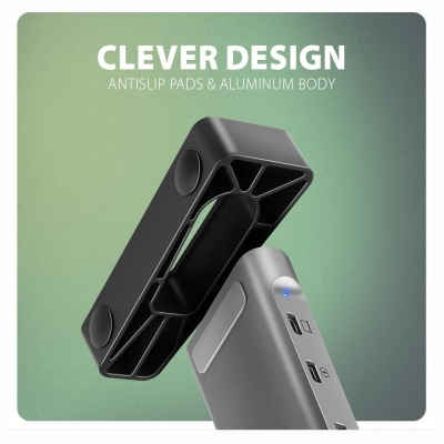 Axagon HMC-10HLS USB hub 10in1 5Gbps,4xUSB,HDMI,LAN,SD