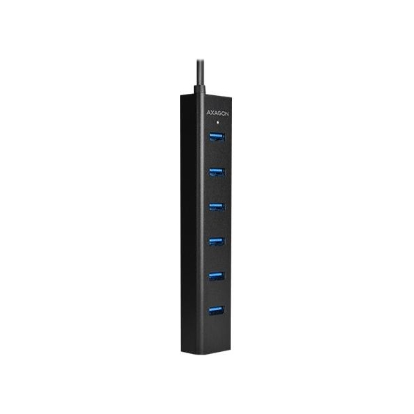 Axagon HUE-SA7BP 7x USB3.0 ALU Charging Hub Incl. AC Adapter, Black