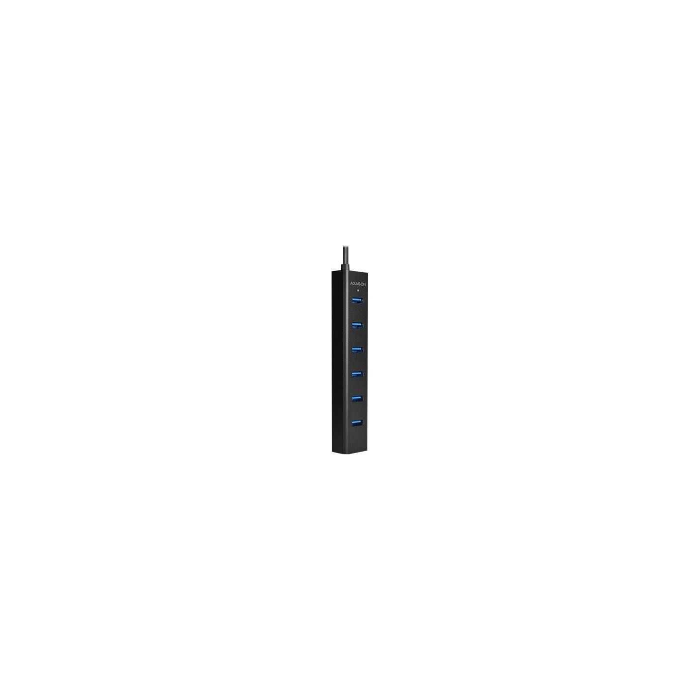Axagon HUE-SA7BP 7x USB3.0 ALU Charging Hub Incl. AC Adapter, Black