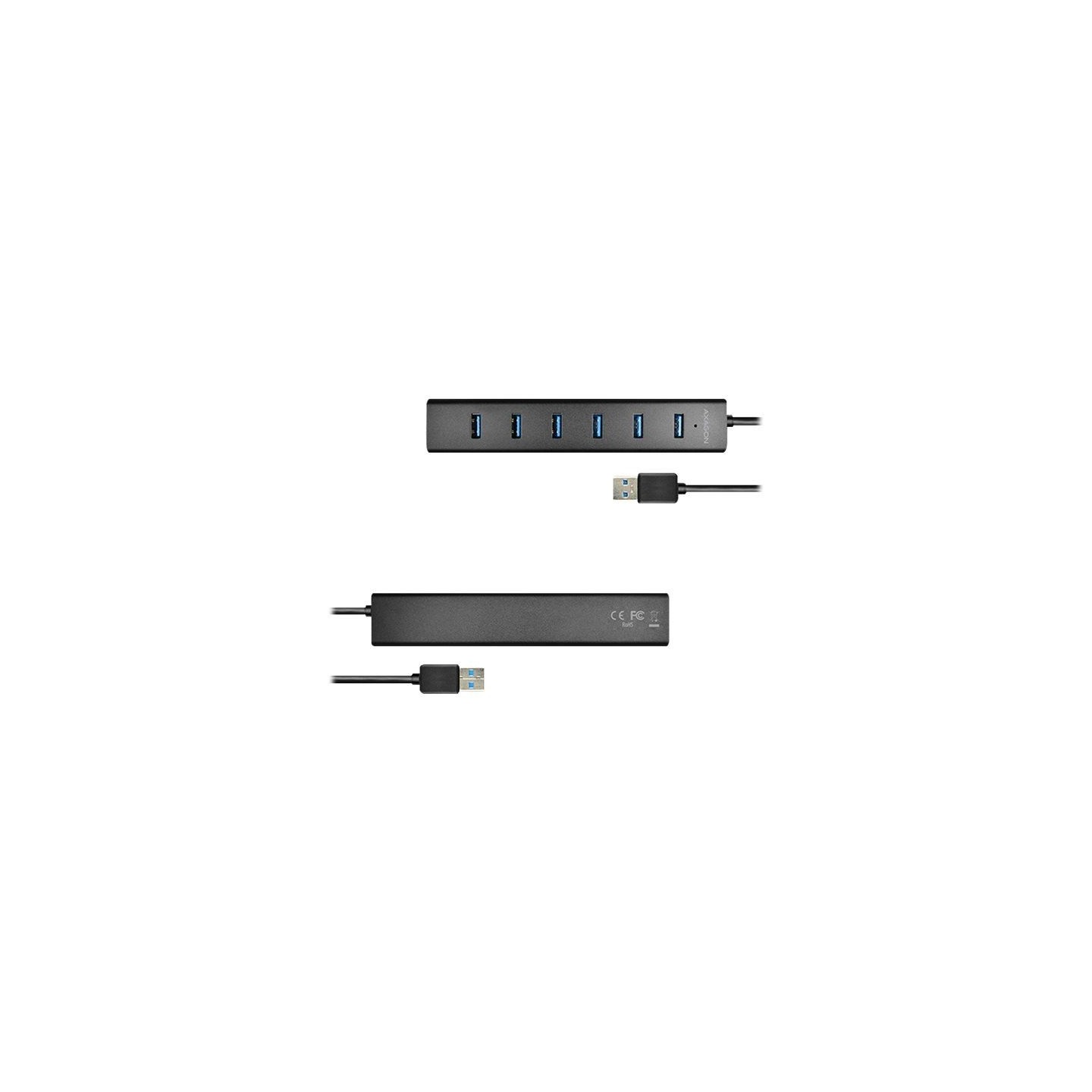 Axagon HUE-SA7BP 7x USB3.0 ALU Charging Hub Incl. AC Adapter, Black