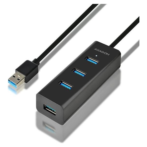 Axagon HUE-S2BL 4x USB3.0 Charging Hub 1.2m Cable, MicroUSB Charging