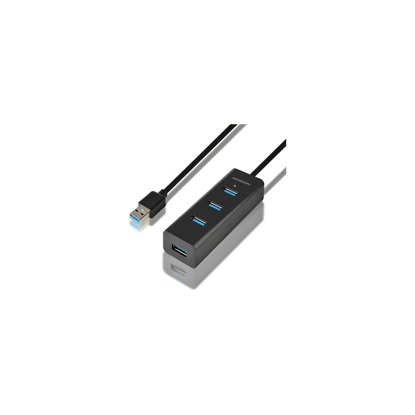 Axagon HUE-S2BL 4x USB3.0 Charging Hub 1.2m Cable, MicroUSB Charging