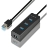 Axagon HUE-S2BL 4x USB3.0 Charging Hub 1.2m Cable, MicroUSB Charging