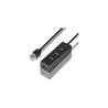 Axagon HUE-S2BL 4x USB3.0 Charging Hub 1.2m Cable, MicroUSB Charging