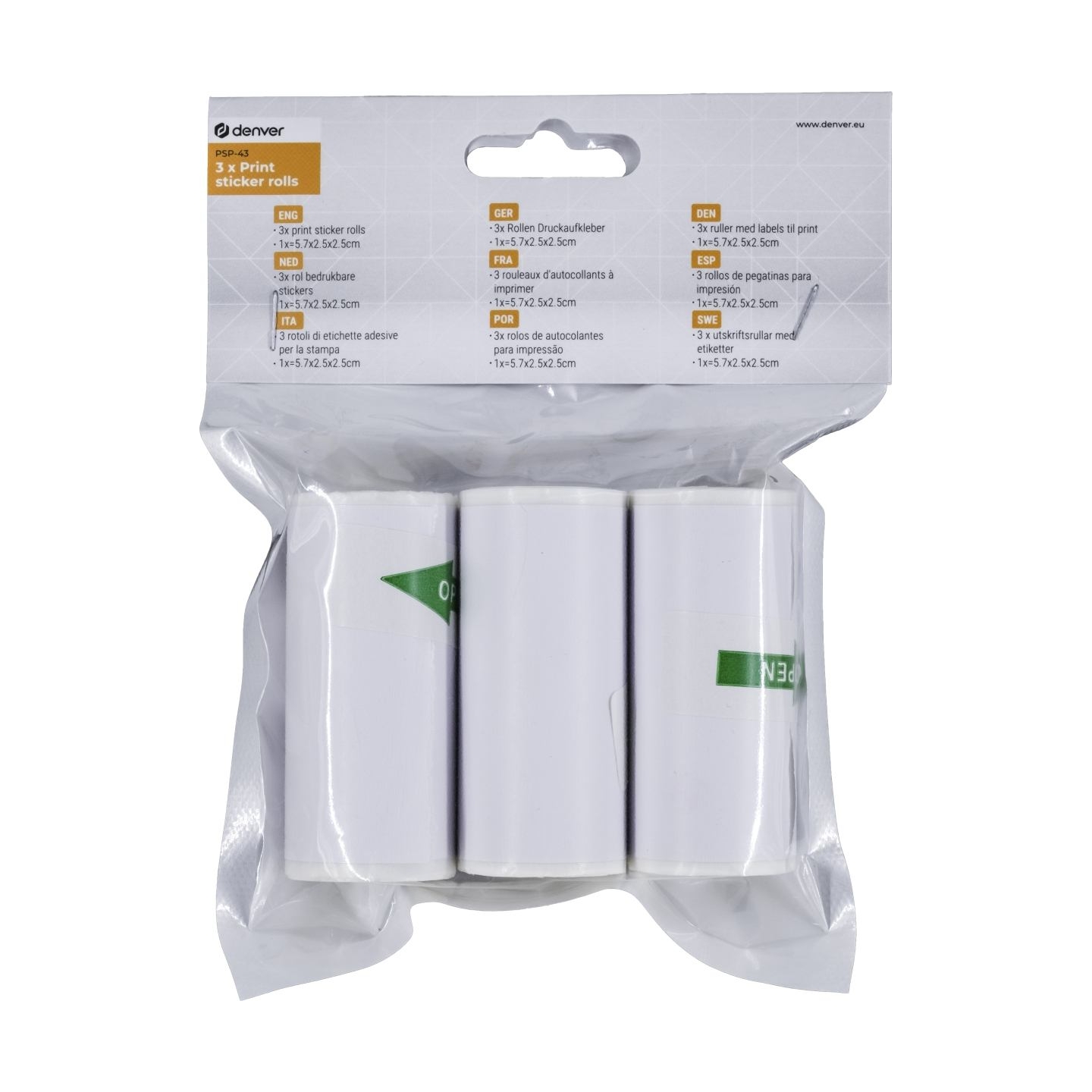 Denver PSP-43 3x Print Sticker Rolls