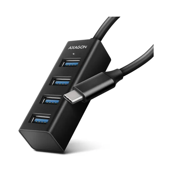 Axagon HUE-M1C 4x USB3.2 Gen 1 MINI hub, metal, 20cm USB-C cable