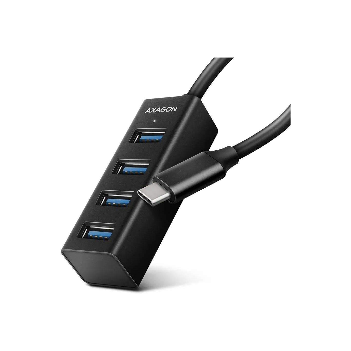 Axagon HUE-M1C 4x USB3.2 Gen 1 MINI hub, metal, 20cm USB-C cable