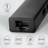 Axagon Network card HMC-GL3A 3x USB-A + GLAN, USB 3.2 Gen 1 hub, metal, 20cm USB-C cable