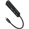 Axagon Network card HMC-GL3A 3x USB-A + GLAN, USB 3.2 Gen 1 hub, metal, 20cm USB-C cable