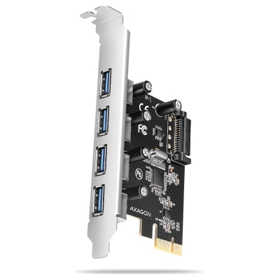 Axagon PCEU-430RS PCIe card - 4x USB 5Gbps port, SATA power, Renesas PD720201, SP