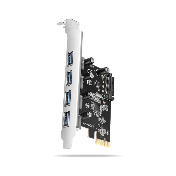 Axagon PCEU-430RS PCIe card - 4x USB 5Gbps port, SATA power, Renesas PD720201, SP