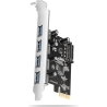 Axagon PCEU-430RS PCIe card - 4x USB 5Gbps port, SATA power, Renesas PD720201, SP