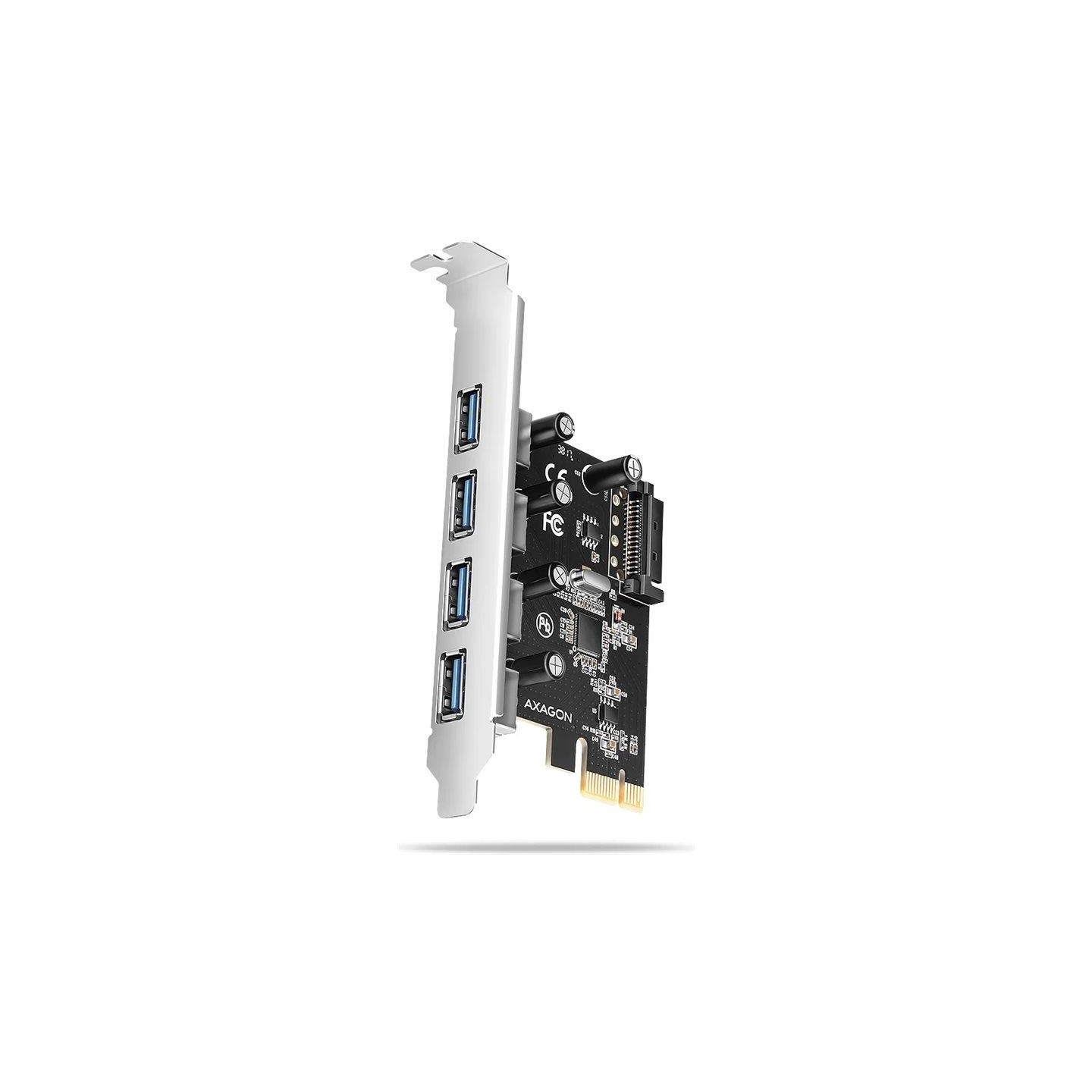 Axagon PCEU-430RS PCIe card - 4x USB 5Gbps port, SATA power, Renesas PD720201, SP